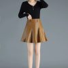 Genuine Real Leather Fashion Korean Style High Waist Mini Skirt
