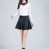 Genuine Real Leather Fashion Korean Style High Waist Mini Skirt - Image 8