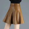 Genuine Real Leather Fashion Korean Style High Waist Mini Skirt - Image 9