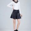 Genuine Real Leather Fashion Korean Style High Waist Mini Skirt - Image 3