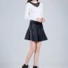 Genuine Real Leather Fashion Korean Style High Waist Mini Skirt - Image 4