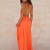 Halter Neck Fashion Long Dress With High Slit And Waist Knot Maxi Dress - Image 5