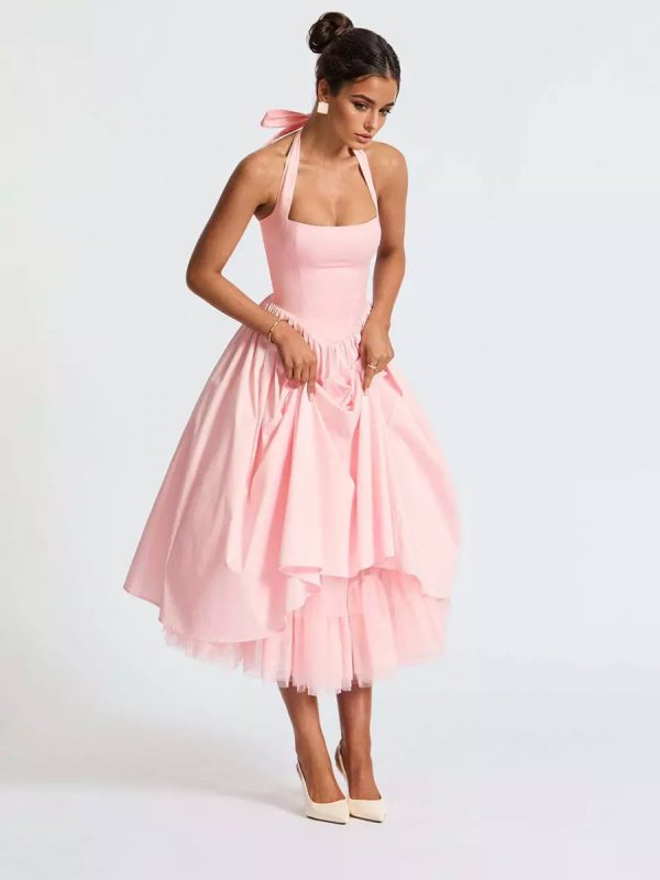 Halter Neck Fashion A-line Party Dress - Image 7