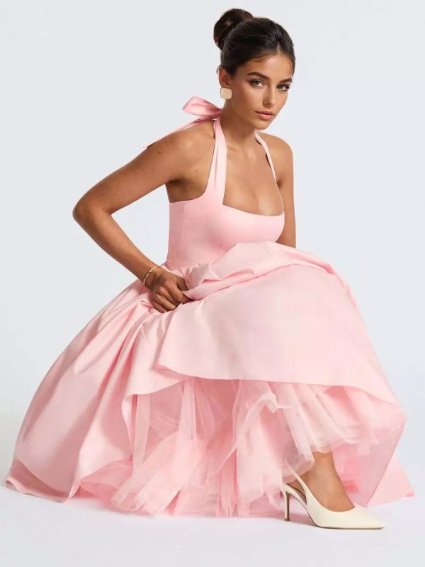 Halter Neck Fashion A-line Party Dress - Image 8
