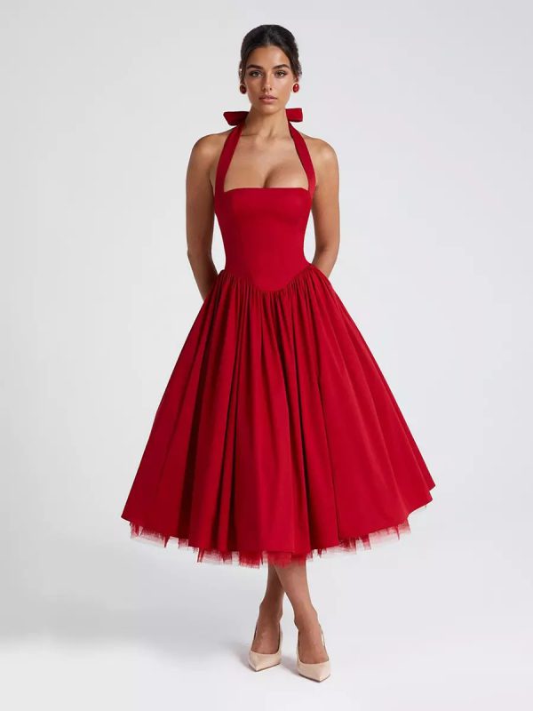 Halter Neck Fashion A-line Party Dress - Image 9