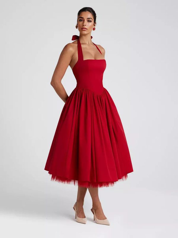 Halter Neck Fashion A-line Party Dress - Image 11