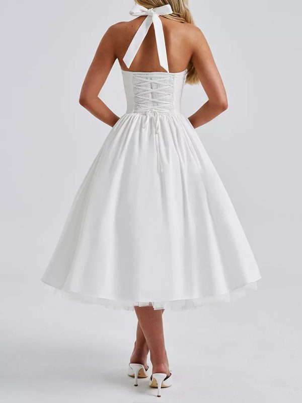 Halter Neck Fashion A-line Party Dress - Image 3