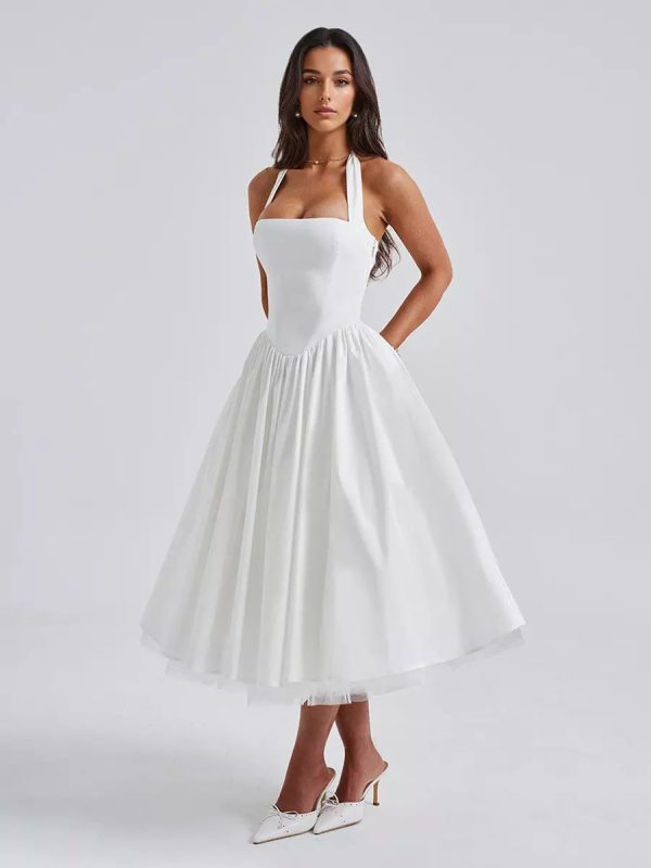 Halter Neck Fashion A-line Party Dress - Image 4