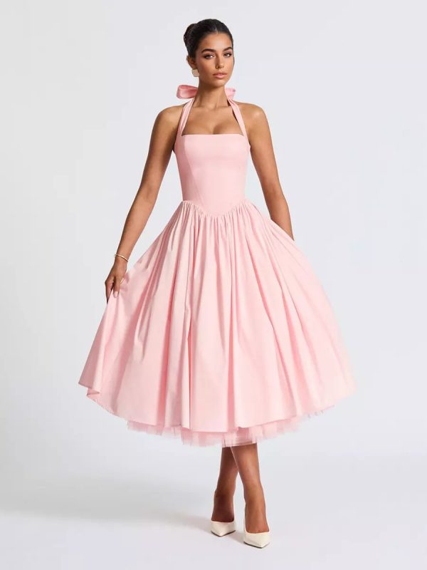 Halter Neck Fashion A-line Party Dress - Image 5