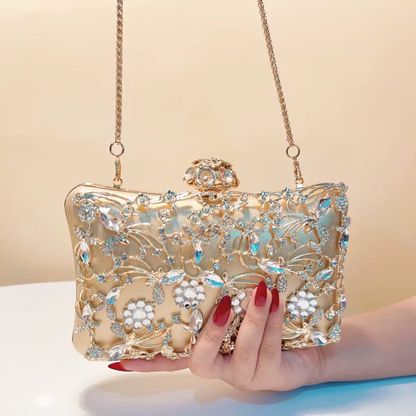 Hollow Out Style Elegant PU Leather Mini Clutch Bags - Image 3