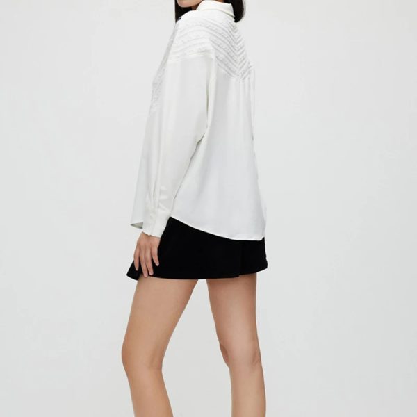 Knitted Patchwork Fashion  Casual Striped Single-Breasted Shirts - Image 2