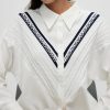 Knitted Patchwork Fashion  Casual Striped Single-Breasted Shirts - Image 3