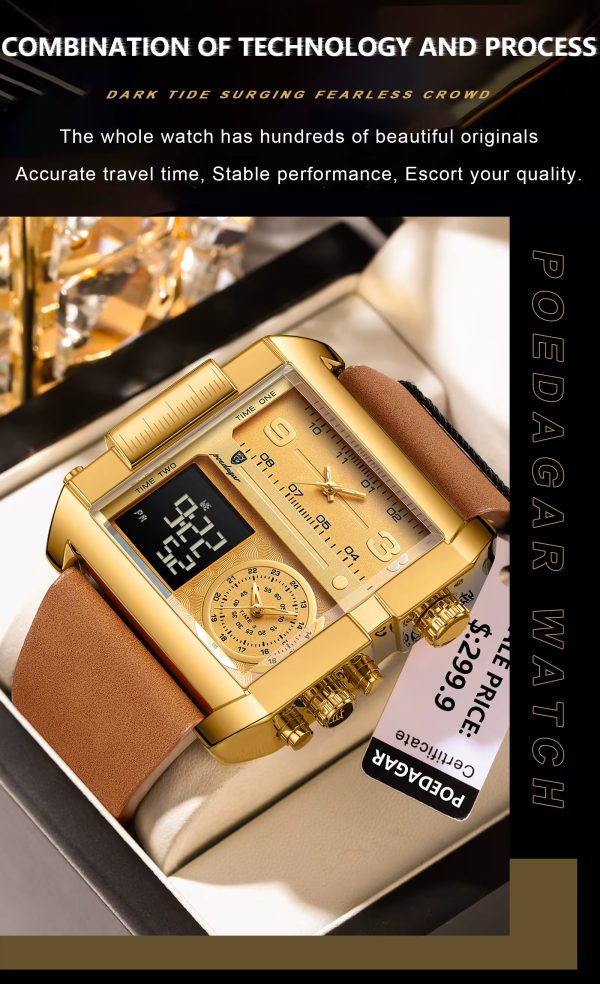 Luxury Luxury Digital Multifunction Quartz Reloj Men's Watches - Image 11