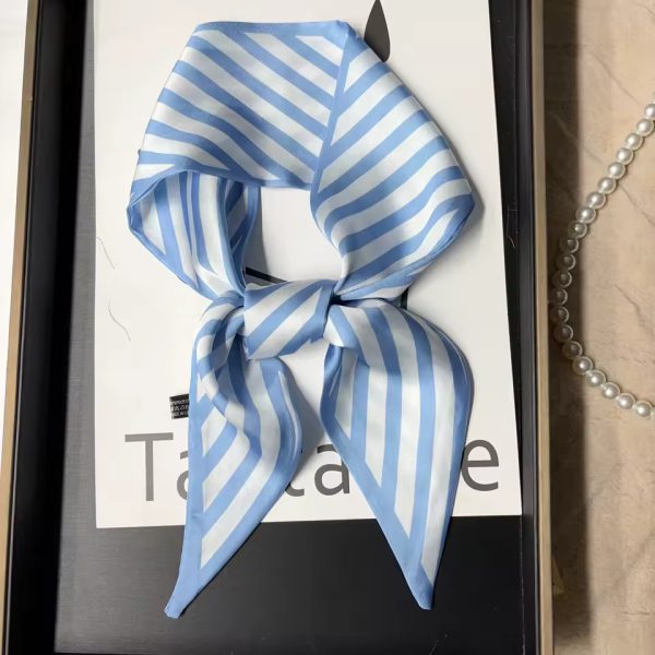 Multi Use Stripes Hair Scarf and Neck Tie in Soft Silk Fabric