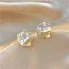 Multi-layers Floral Fashion Folded Unique Design Flower Stud Earrings - Image 2