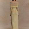 Off-shoulder Fashion Hollow Out Strapless Long Sleeve Ruched Long Dress - Image 15