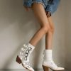 Patent Leather Fashion Pointed Punk Style Belt Buckle Pullback Short Boots