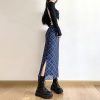 Plaid Print Wrap Hips Skirts Fashion Ankle-Length Slim Pencil Skirts - Image 7