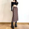 Plaid Print Wrap Hips Skirts Fashion Ankle-Length Slim Pencil Skirts - Image 8