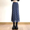 Plaid Print Wrap Hips Skirts Fashion Ankle-Length Slim Pencil Skirts - Image 9