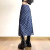 Plaid Print Wrap Hips Skirts Fashion Ankle-Length Slim Pencil Skirts - Image 10