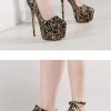 Platform Pumps Round Toe Buckle Strap Super High Heels Stilettos - Image 9
