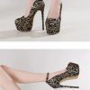 Platform Pumps Round Toe Buckle Strap Super High Heels Stilettos - Image 6