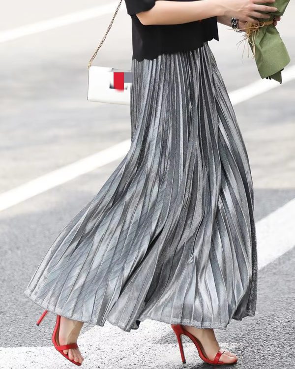 Pleated Fashion High Waist Harajuku Large Swing Long Skirts - Image 3