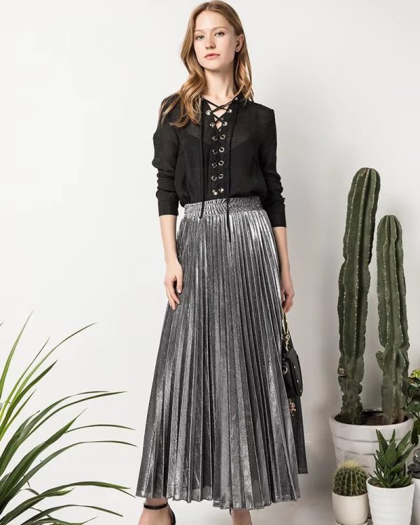Pleated Fashion High Waist Harajuku Large Swing Long Skirts - Image 4