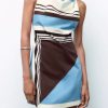 Striped Fashion Sleeveless Backless poplin Short Dress