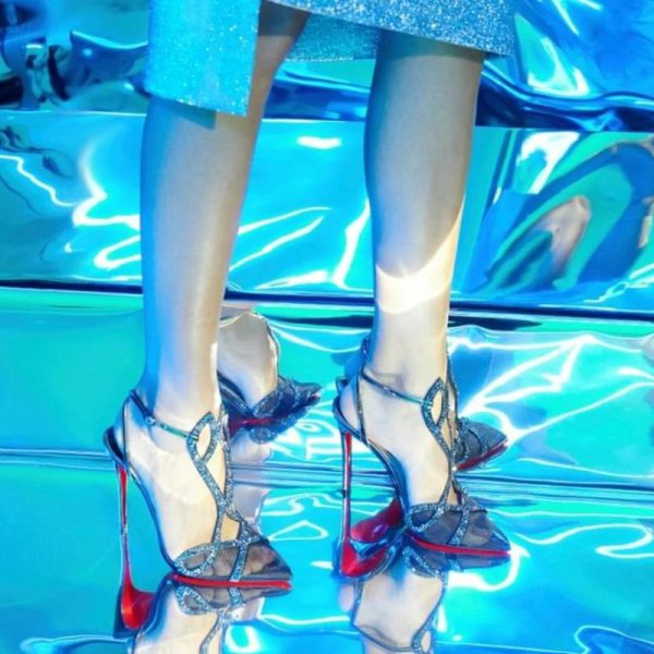 Stylish Patent Leather Stiletto Buckle High Heel Sandals