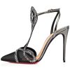 Stylish Patent Leather Stiletto Buckle High Heel Sandals - Image 2