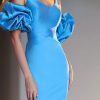 Sweetheart Neck Fashion Tea-Length Short Sleeves Formal Party Dresses - Image 3
