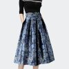 Vintage Floral Print High Waist Ball Gown A-line  Knee-Length Long Skirts - Image 4