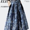 Vintage Floral Print High Waist Ball Gown A-line  Knee-Length Long Skirts - Image 6