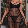 Semi-Sheer Lace Fashion Chic Sleep Baby Dolls & Chemises