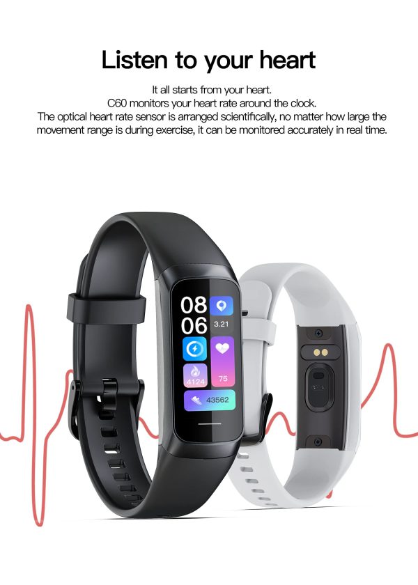 Casual Heart Rate Blood Waterproof Connected Smart Bracelet Sport Fitness Tracker Watch - Image 7