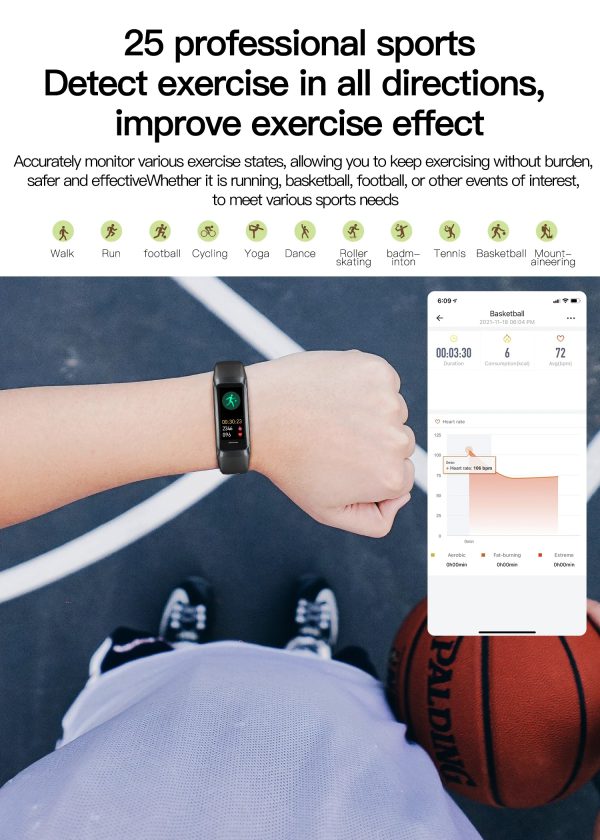 Casual Heart Rate Blood Waterproof Connected Smart Bracelet Sport Fitness Tracker Watch - Image 8