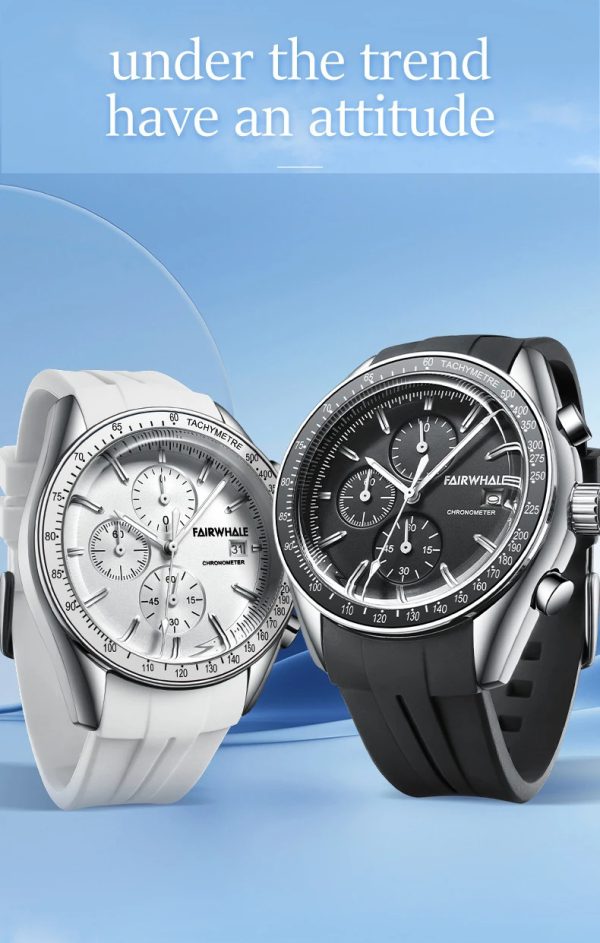 Casual Rubber Strap Fashion Multifunction Quartz Couple Wristwatch - Image 2