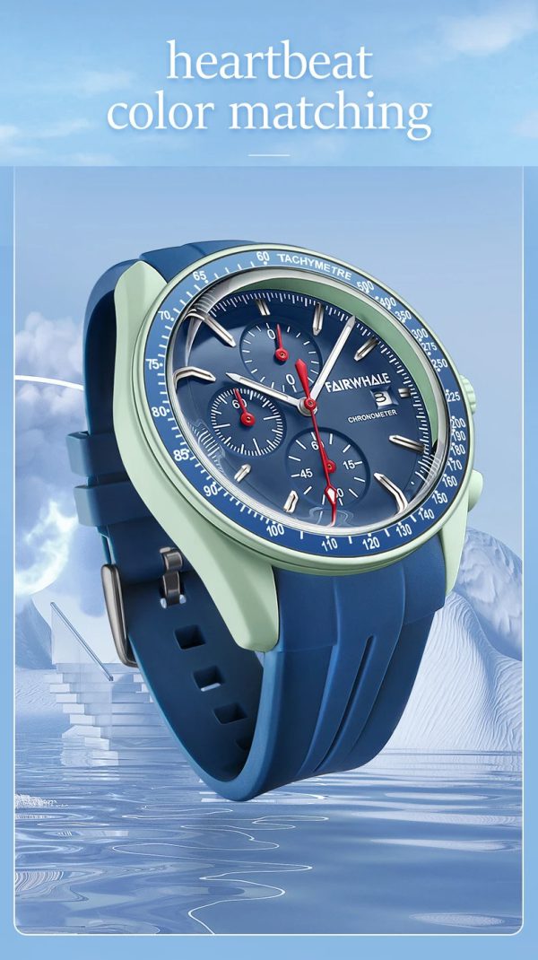 Casual Rubber Strap Fashion Multifunction Quartz Couple Wristwatch - Image 4