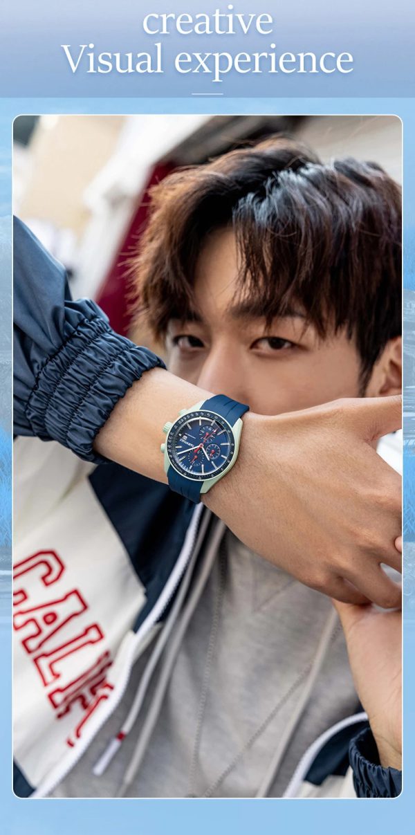 Casual Rubber Strap Fashion Multifunction Quartz Couple Wristwatch - Image 5