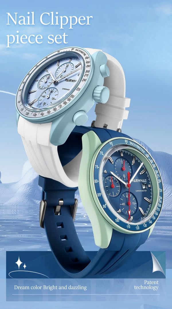 Casual Rubber Strap Fashion Multifunction Quartz Couple Wristwatch - Image 7