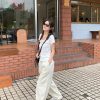 Casual Straight-leg Design Lace Wide-leg Pants - Image 8