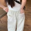 Casual Straight-leg Design Lace Wide-leg Pants - Image 4