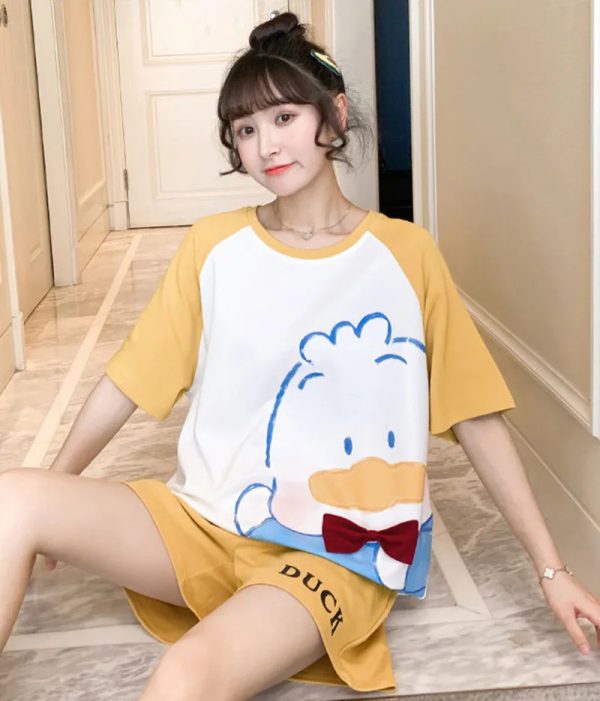 Casual Thin Section Short-Sleeved Loose Two-Piece Pajamas Set - Image 9