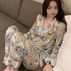 Casual cartoon Print Long Sleeve Long Trousers nightwear - Image 3