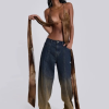 Cleavage Backless Lace Up Fashion Milk Silk Camisole Crop Tops - Image 3