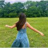 Denim Fashion Metal Single Breasted  Square Neck Sleeveless Slim Robes Maxi Dress - Image 2
