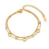 Double-layer Charm  CZ Crystal Flower Chain  Bohemia Stainless Steel Bracelets - Image 5