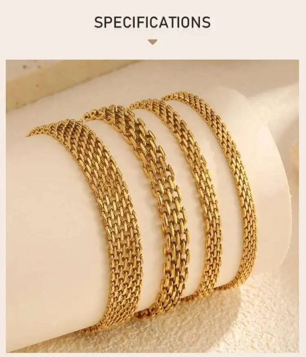 Durable Gold Mesh Chain Bracelet Non Tarnish Design - Image 3